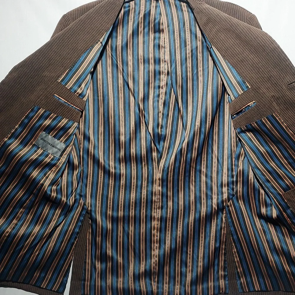 Johnston & Murphy 3-button corduroy‎ men's blazer brown size large